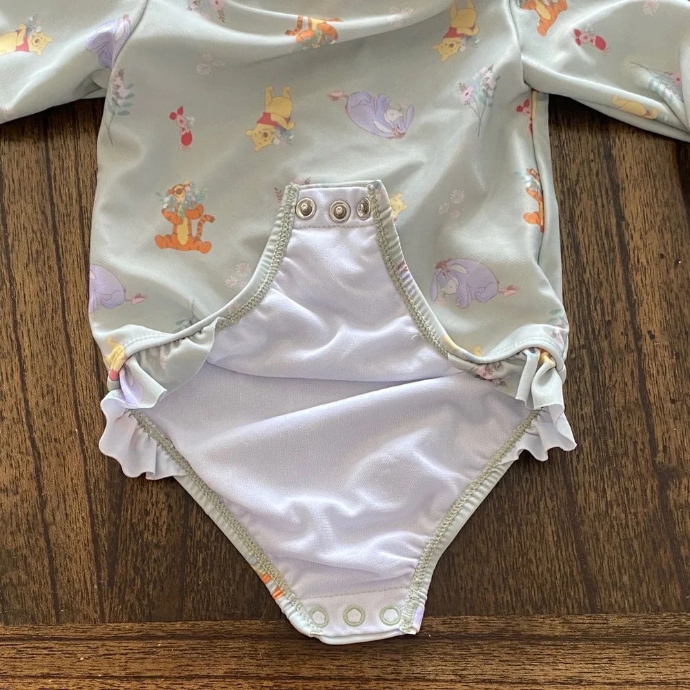 Disney Baby Girls’ Winnie the Pooh Baby Long Sleeve Swimsuit Light Green size 6M